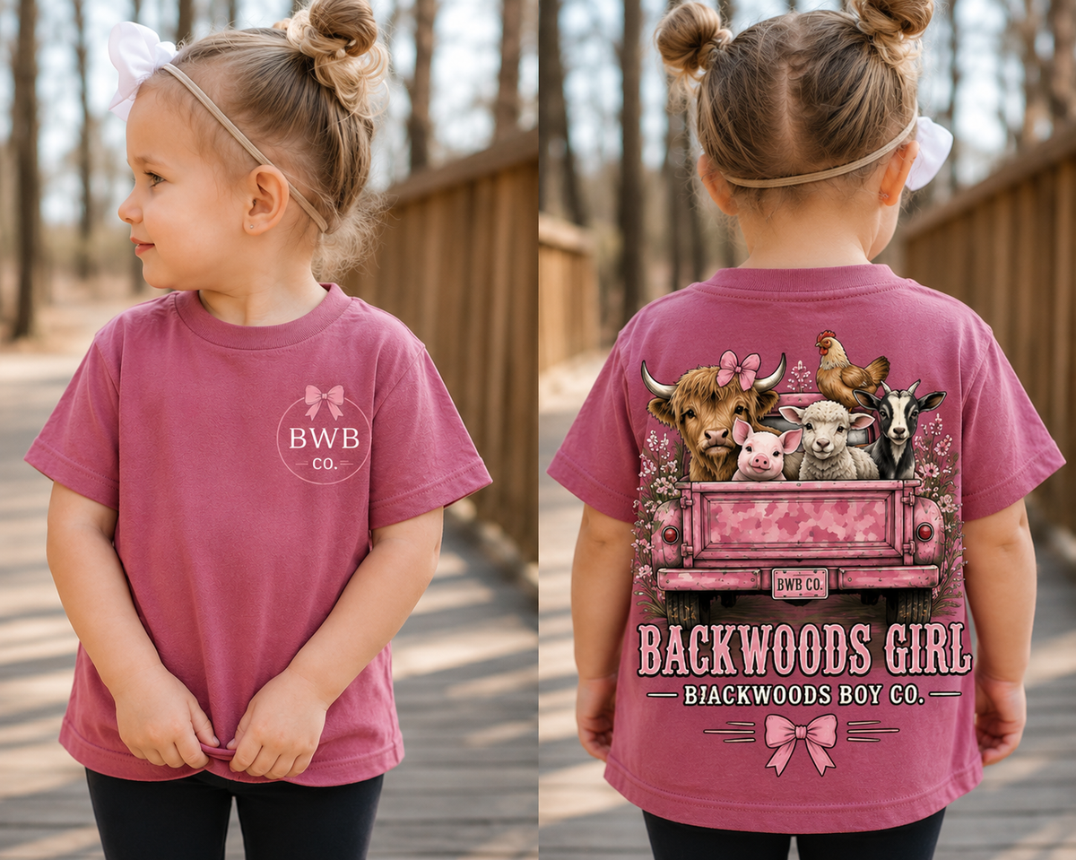 Backwoods Girl Farm Truck Toddler & Youth Tee