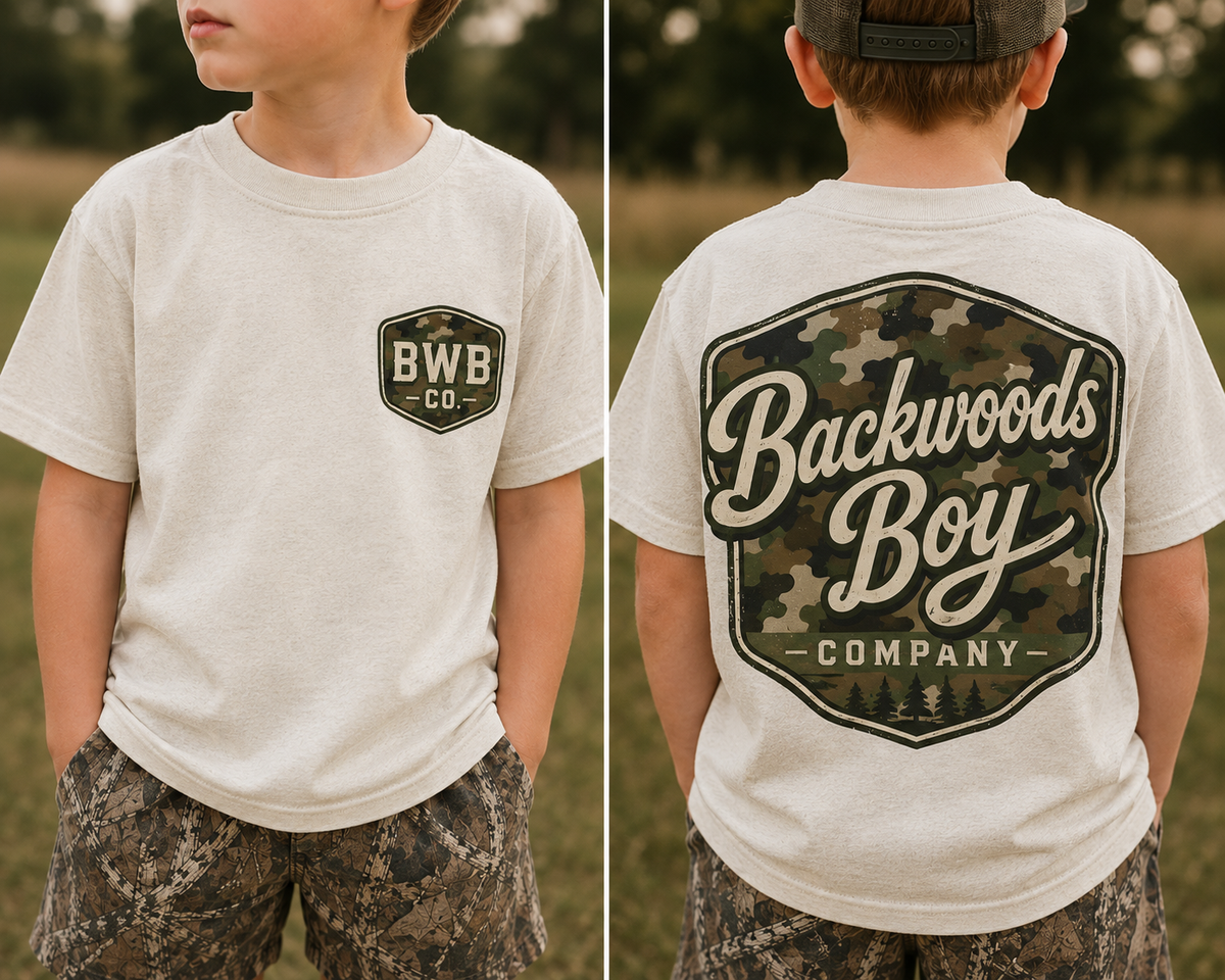 Backwoods Boy Co. Camo Logo Toddler & Youth Tee