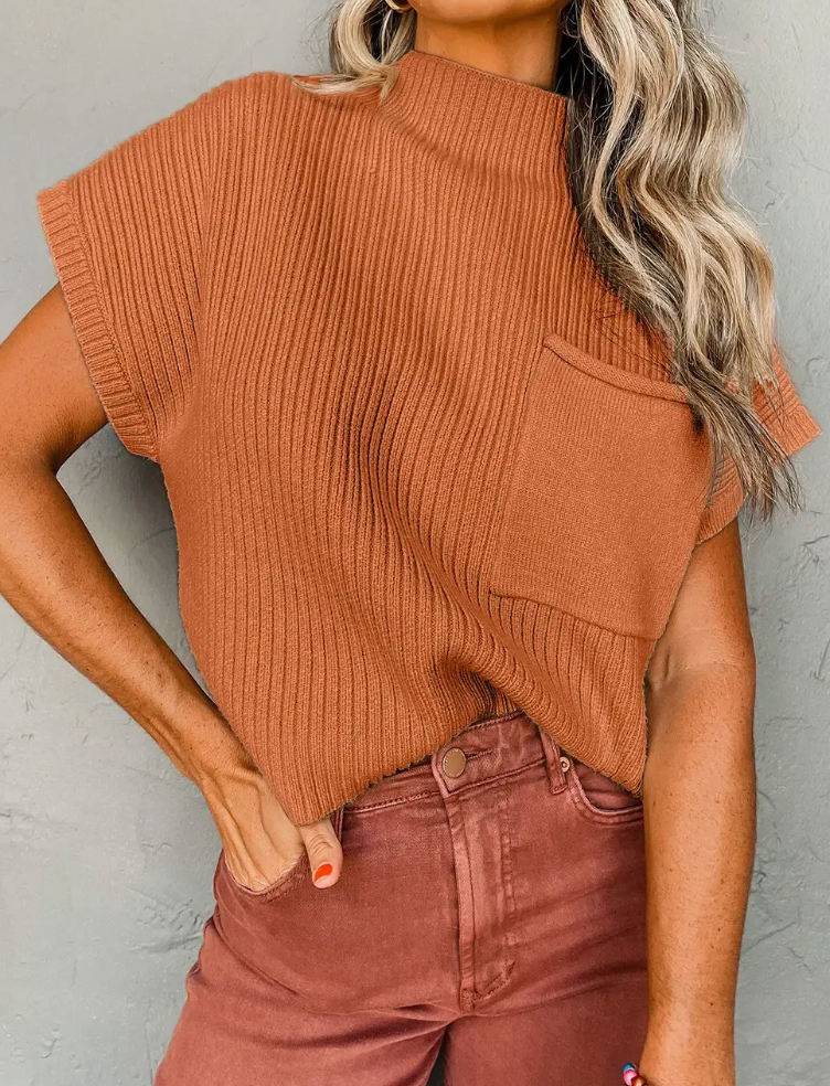 Canyon Clay Pocket Knit Sweater