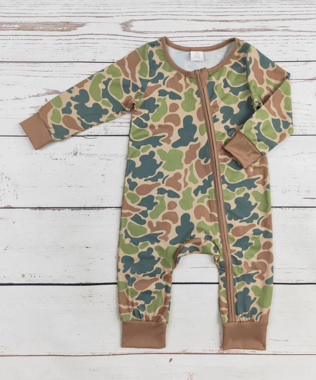 Little Outdoorsman Camo Bamboo Romper