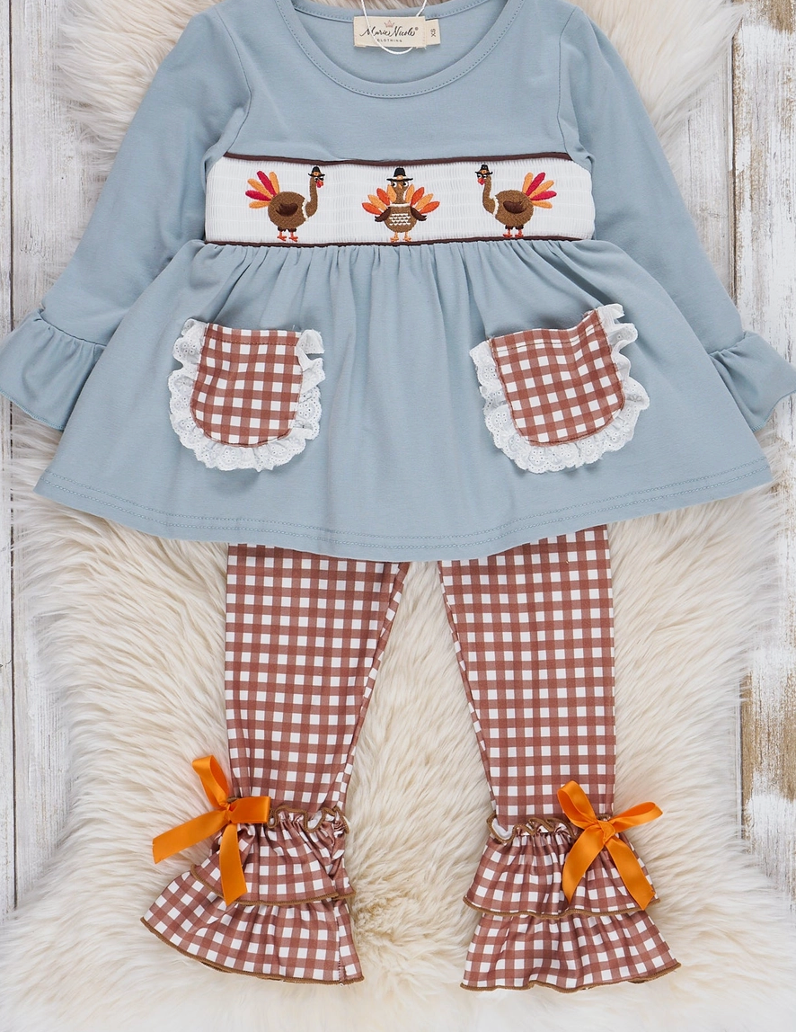 Little Turkey Ruffle Pant Set