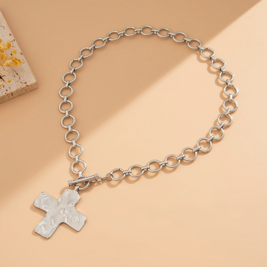 The Grace Hammered Cross Necklace | Multiple Colors & Styles