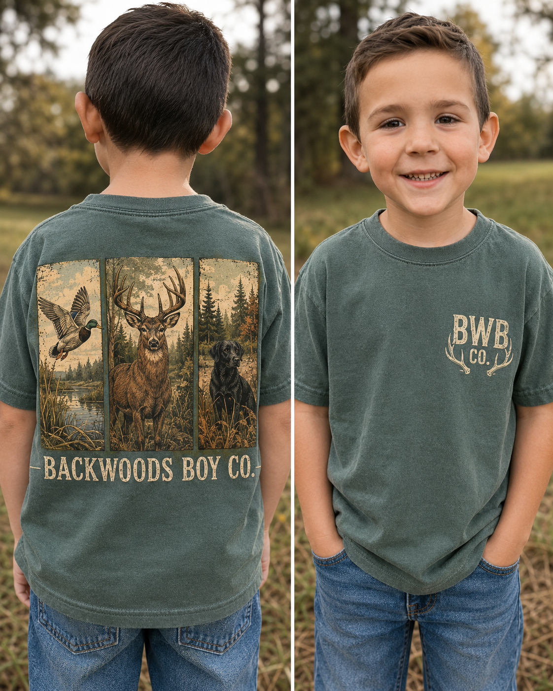 Backwoods Boy Co. Wildlife Trio Toddler & Youth Tee