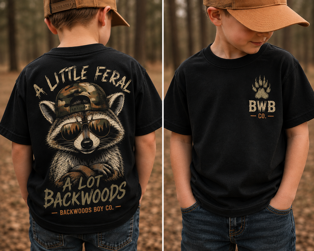 A Little Feral, A Lot Backwoods Toddler & Youth Tee