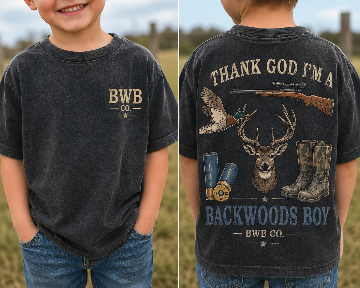 Thank God I’m a Backwoods Boy Toddler & Youth Tee