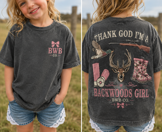 Thank God I’m a Backwoods Girl Toddler & Youth Tee