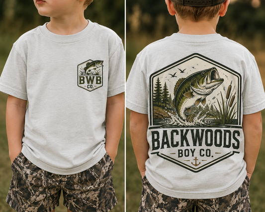 Backwoods Bass Fishing Toddler & Youth Tee