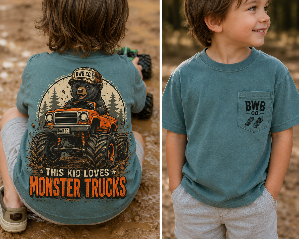 This Kid Loves Monster Trucks Toddler & Youth Tee