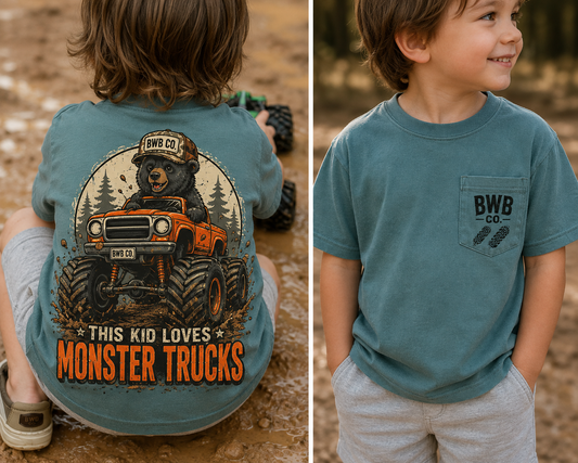 This Kid Loves Monster Trucks Toddler & Youth Tee