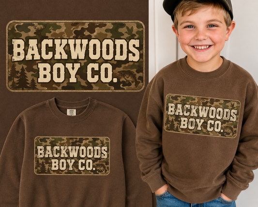 Backwoods Boy Co. Camo Toddler & Youth Sweatshirt