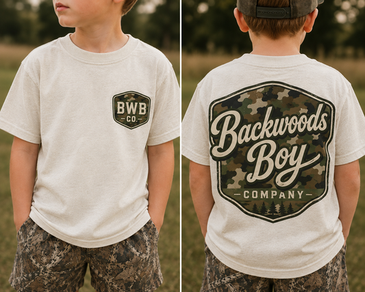 Backwoods Boy Co. Camo Logo Toddler & Youth Tee