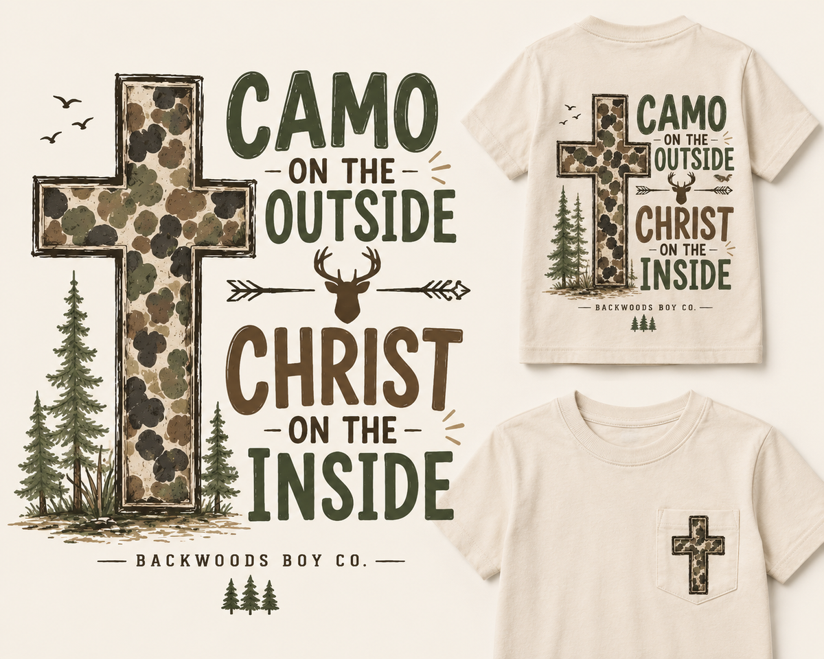 Camo on the Outside, Christ on the Inside Toddler & Youth Tee