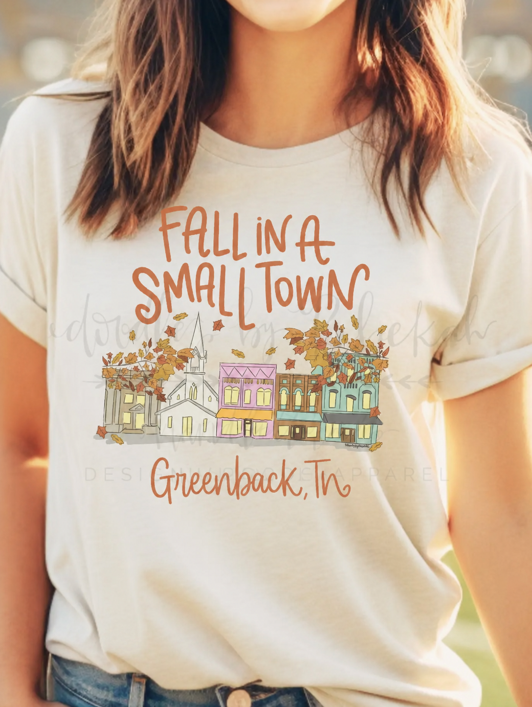 Fall in a Small Town Personalized Comfort Colors Tee