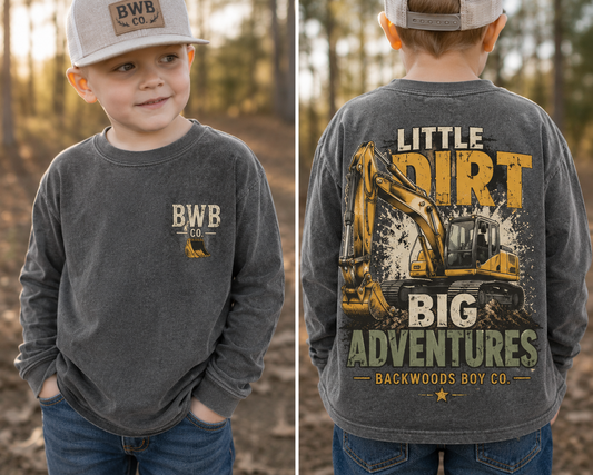 Little Dirt, Big Adventures | Backwoods Boy Co. Long Sleeve Tee