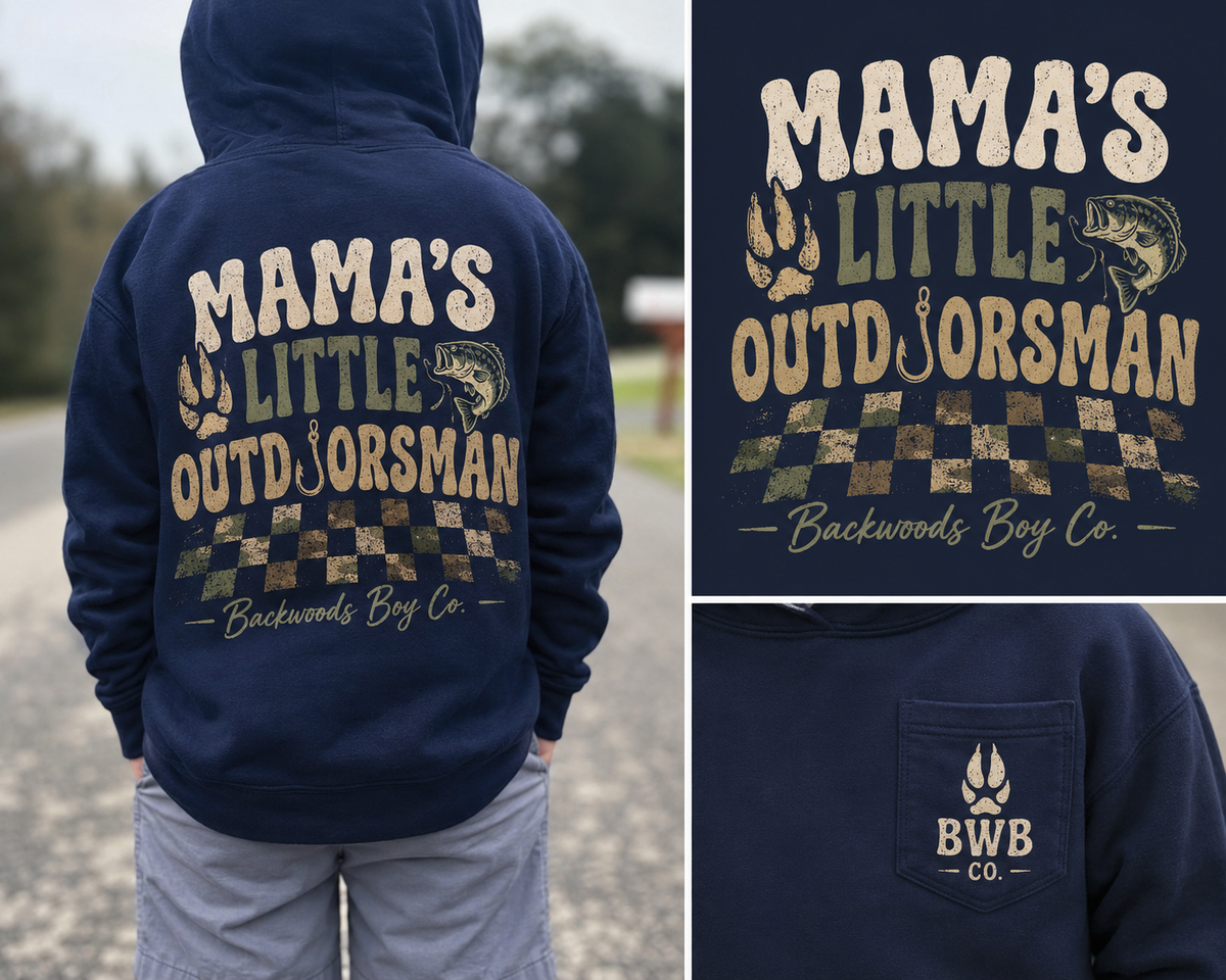 Mama’s Little Outdoorsman | Backwoods Boy Co. Boys Hoodie