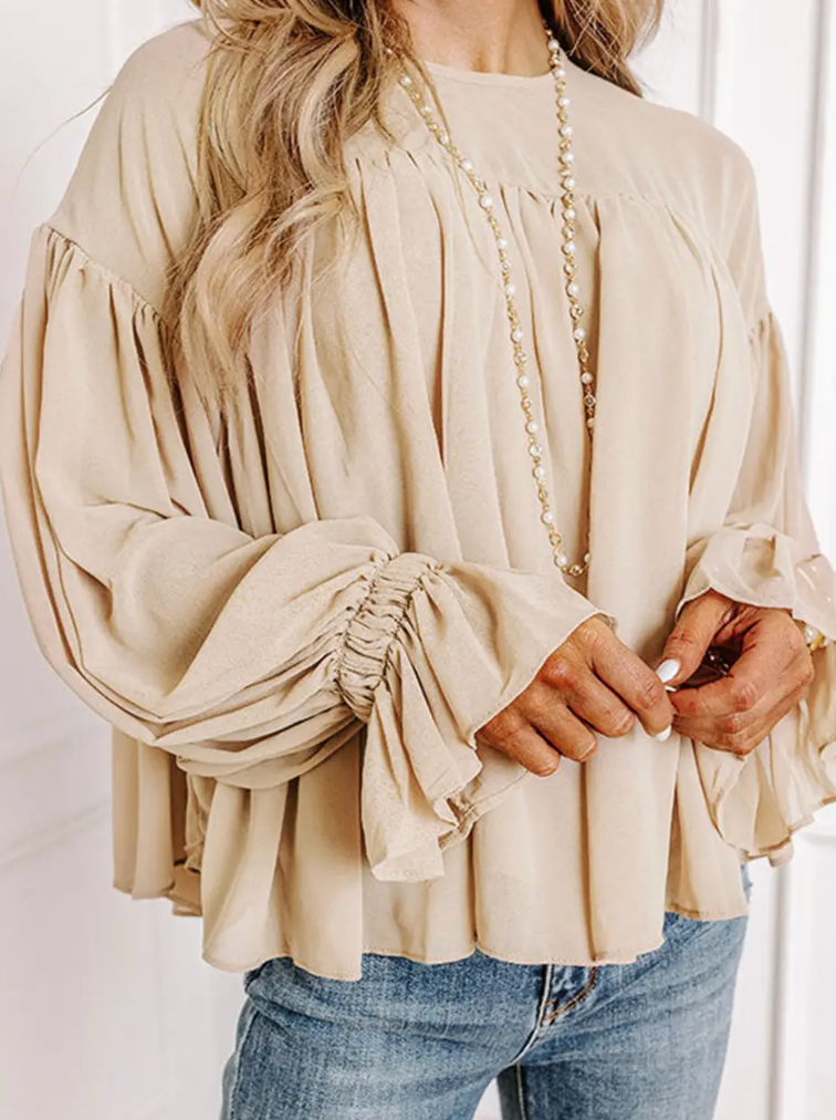 Parchment Cloud Chiffon Blouse