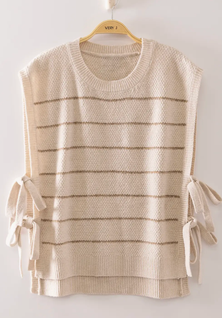 Willow Stripe Tie-Side Sweater Vest | Multiple Colors & Styles
