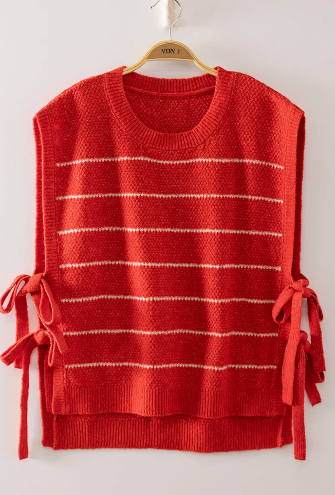 Willow Stripe Tie-Side Sweater Vest | Multiple Colors & Styles