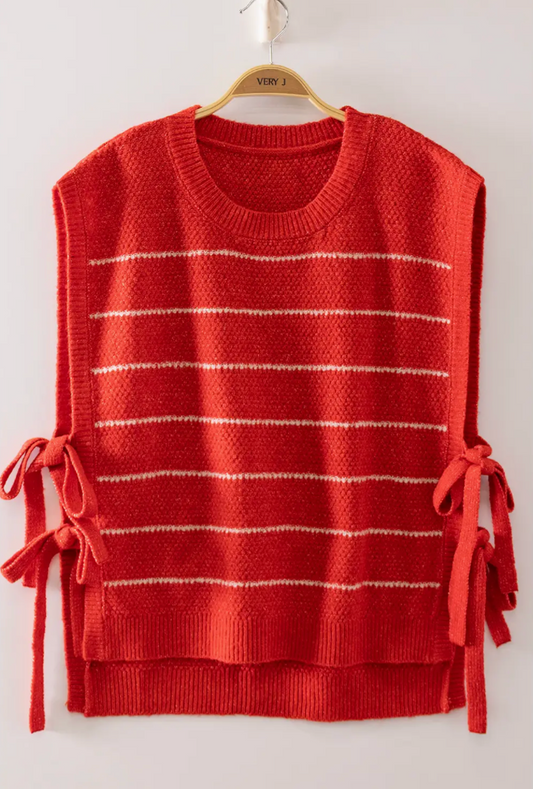 Willow Stripe Tie-Side Sweater Vest | Multiple Colors & Styles