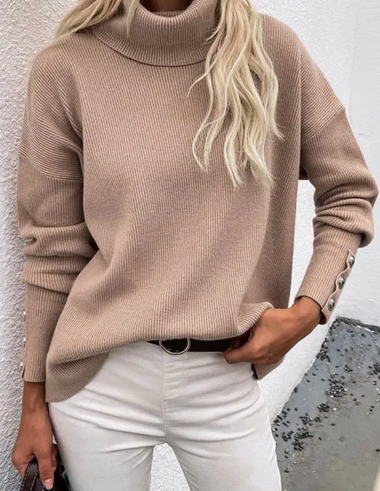 The Oakley Button-Cuff Turtleneck Sweater