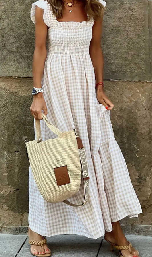 The Magnolia Gingham Smocked Maxi Dress