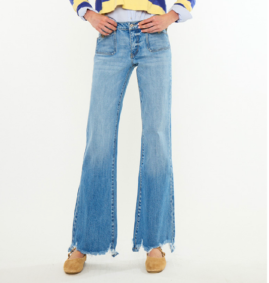 Free Spirit Frayed Flare Jeans