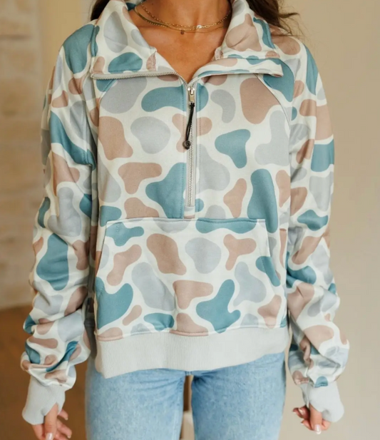 Porchside Camo Quarter-Zip Pullover