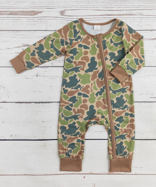 Little Outdoorsman Camo Bamboo Romper
