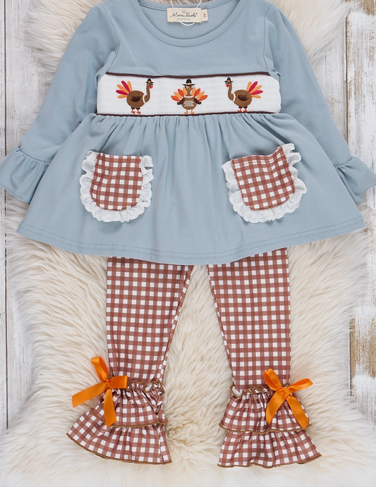 Little Turkey Ruffle Pant Set