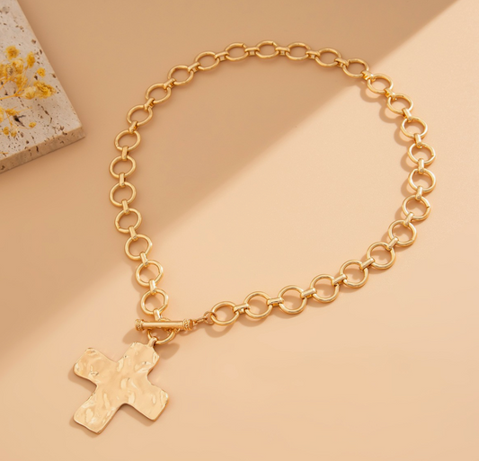 The Grace Hammered Cross Necklace | Multiple Colors & Styles