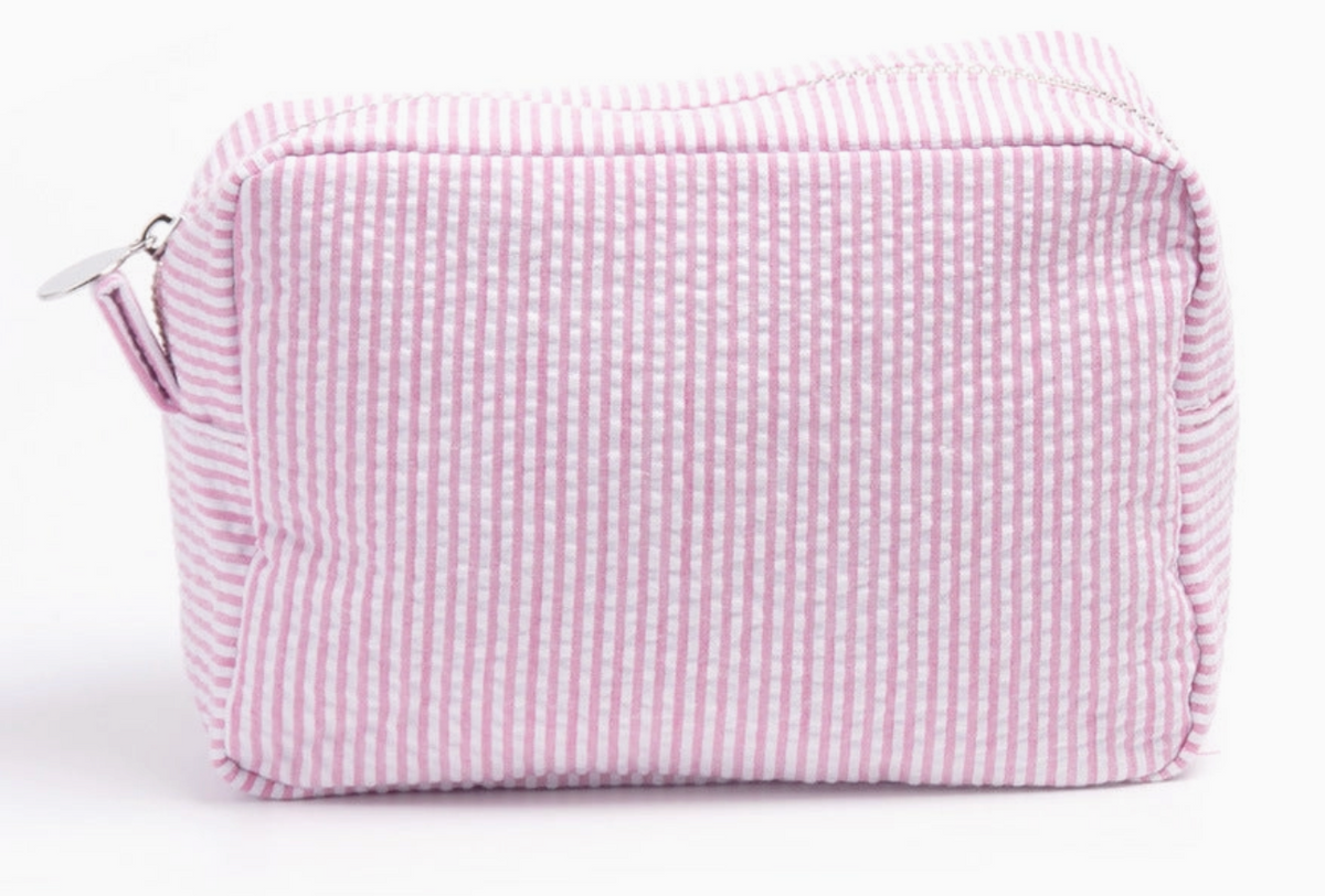The Everyday Personalized Seersucker Pouch | Multiple Colors & Styles