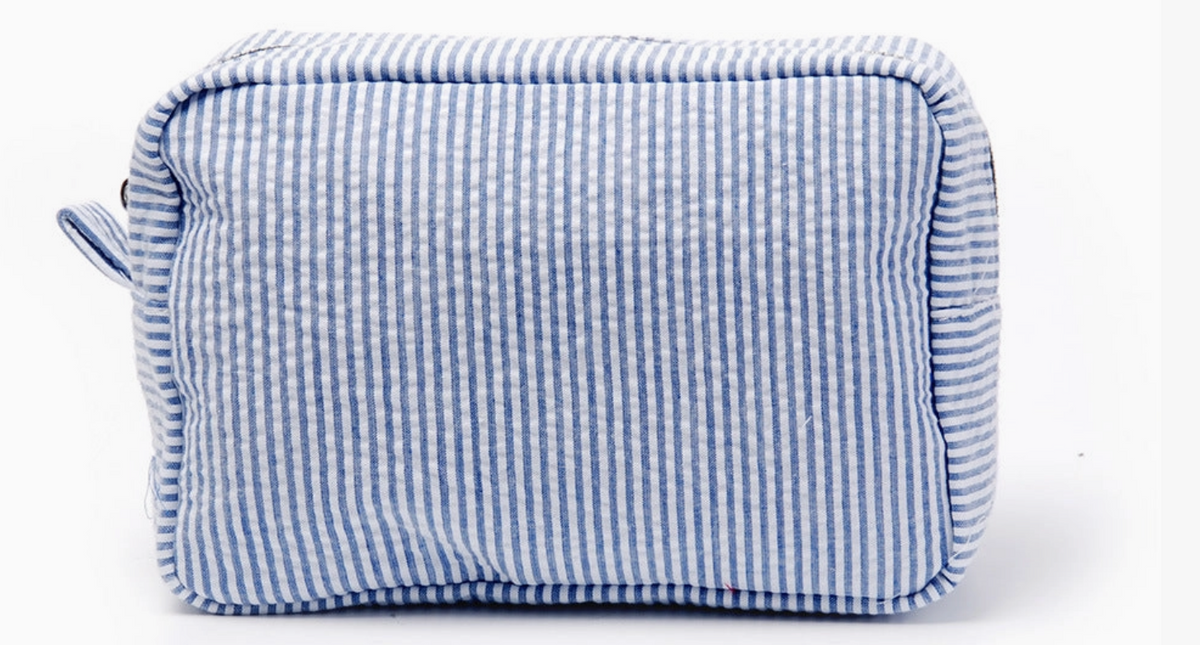 The Everyday Personalized Seersucker Pouch | Multiple Colors & Styles