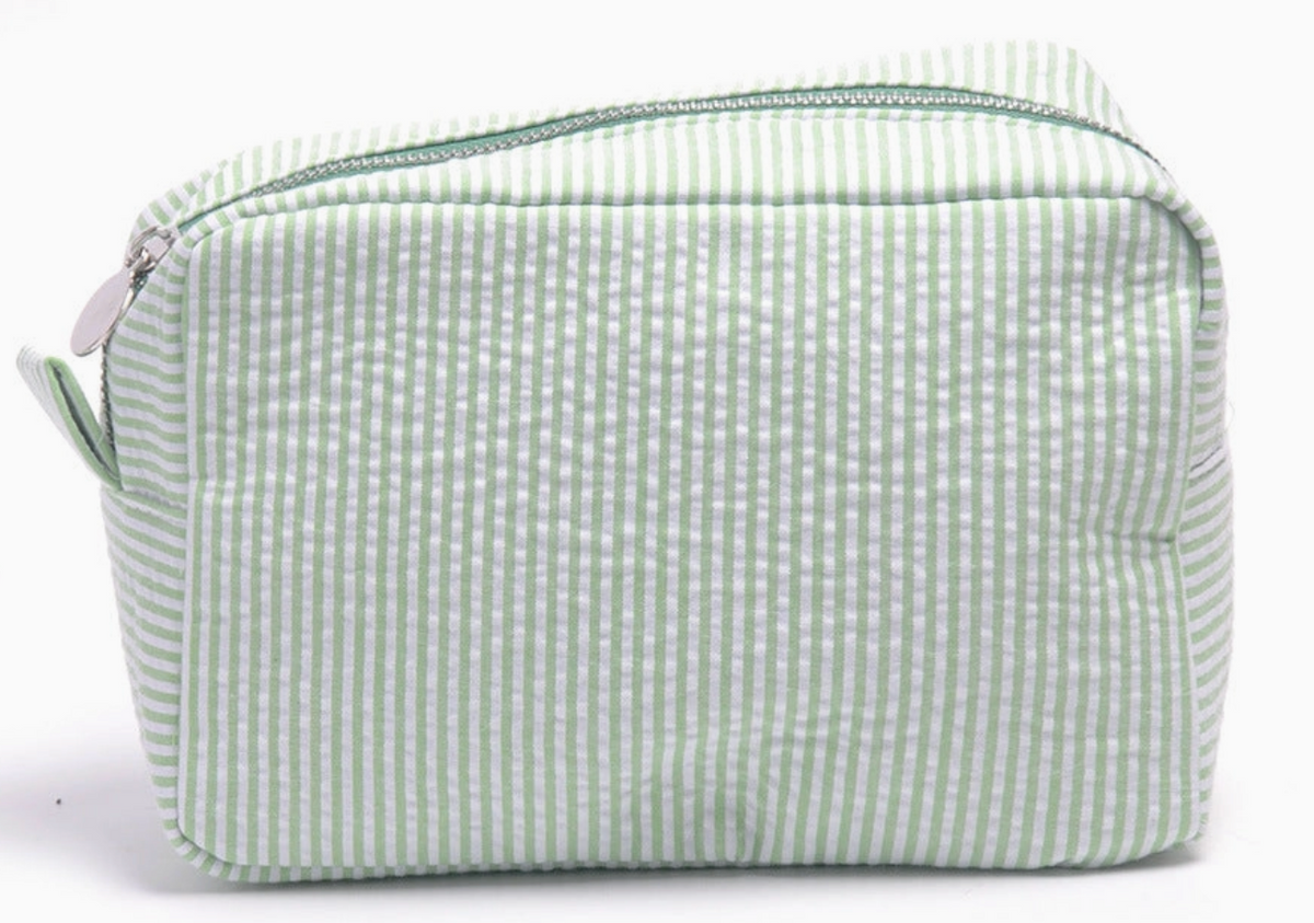 The Everyday Personalized Seersucker Pouch | Multiple Colors & Styles