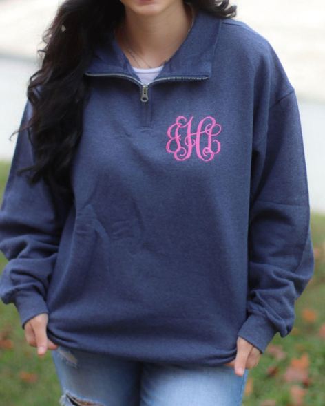 The Classic Monogram Comfort Colors Quarter-Zip | Multiple Colors & Styles