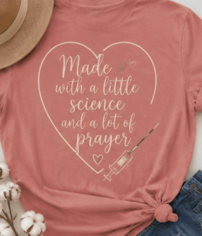 Made With a Little Science & a Lot of Prayer Comfort Colors Tee | IVF Shirt