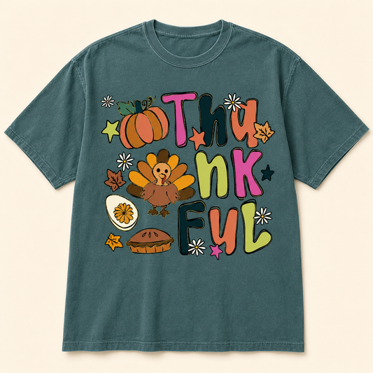 Colorful Thankful Comfort Colors Tee